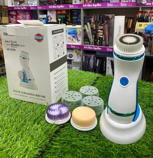 4 In 1 Electric Facial Cleansing Brush Multifunctional Face Massager Machine Exfoliating Spin Device Silicone Dead Skin & Makeup Remover Face Scrubber Deep Skin Cleanser