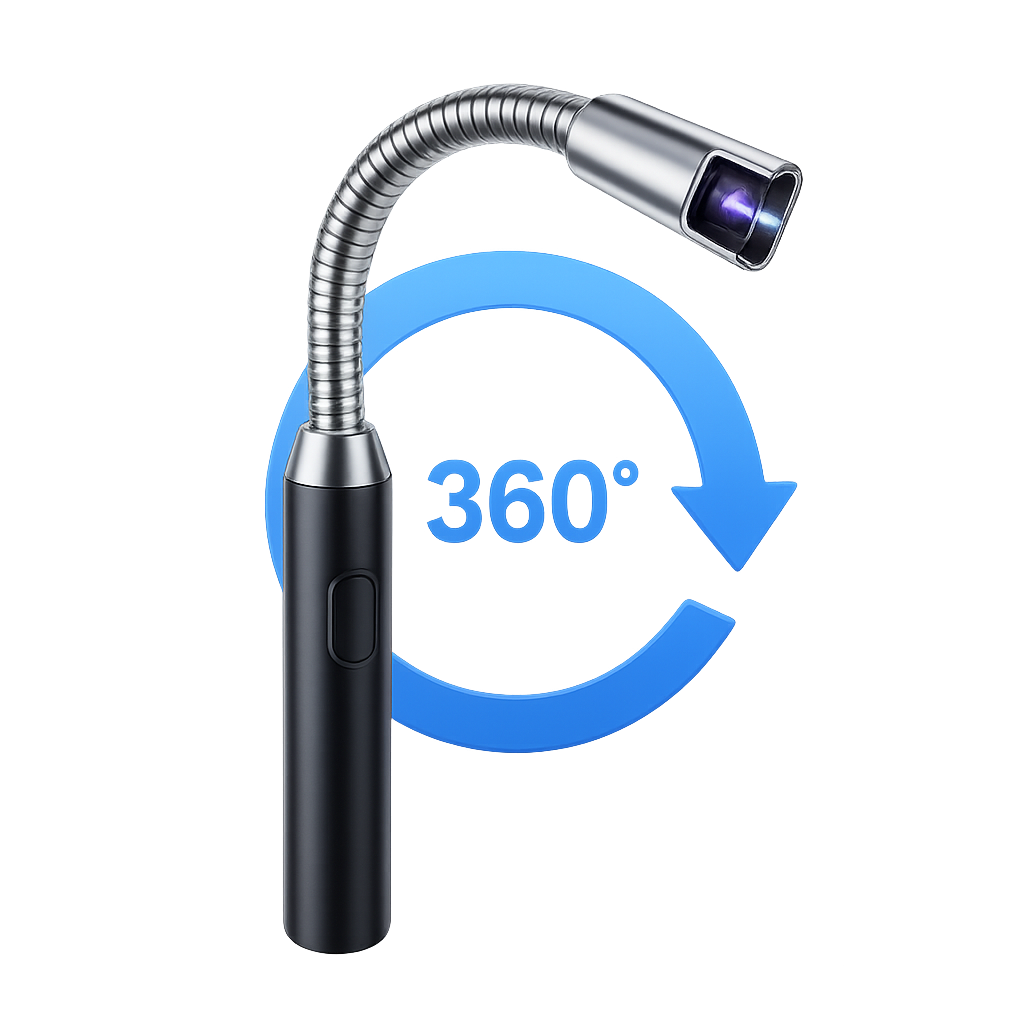 360° Outdoor Kitchen Lighter USB Rechargeable Portable Electronic Lighter Safety Lock Eco