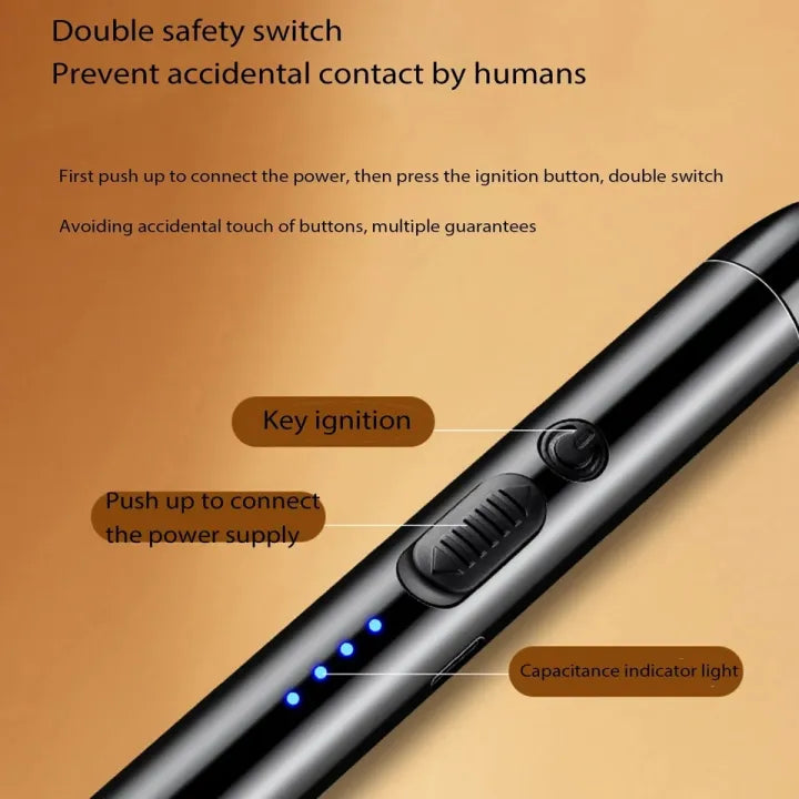 360° Outdoor Kitchen Lighter USB Rechargeable Portable Electronic Lighter Safety Lock Eco