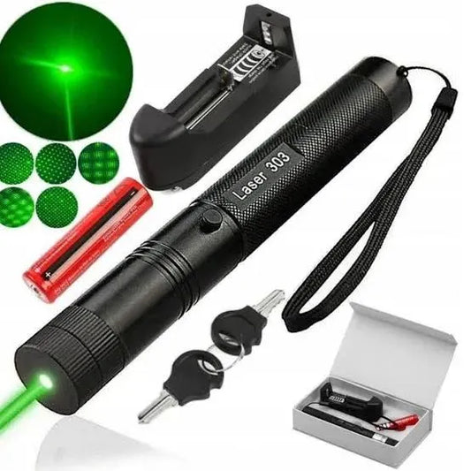 Laser 303 Pro – High-Power Green Laser Pointer with Rechargeable Battery & Safety Lock ⭐⭐⭐⭐⭐ 5.0
